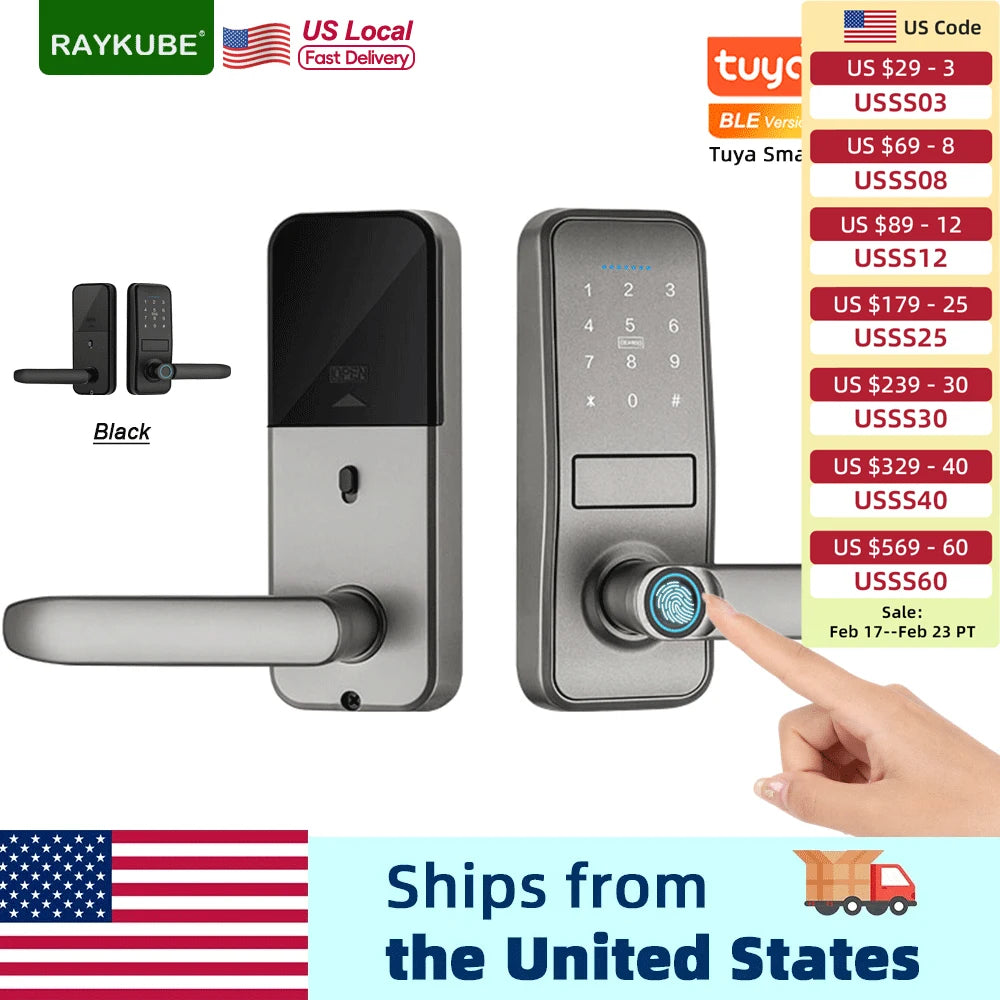 RAYKUBE P13 Smart Biometric Door Lock