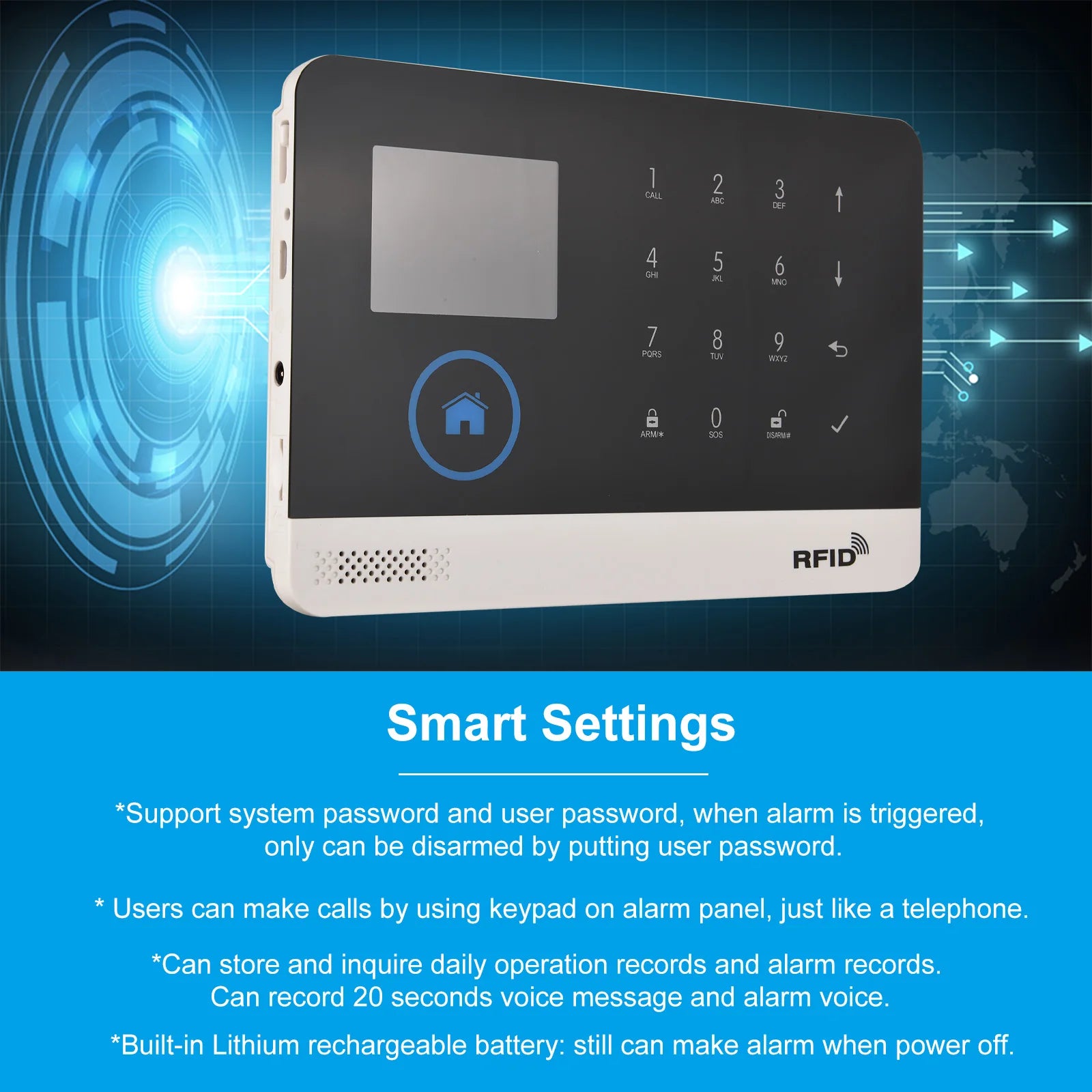 Wireless WiFi GSM Burglar Alarm System