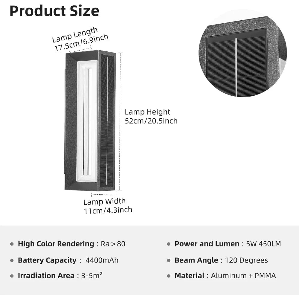Solar Outdoor Sconce Wall Light
