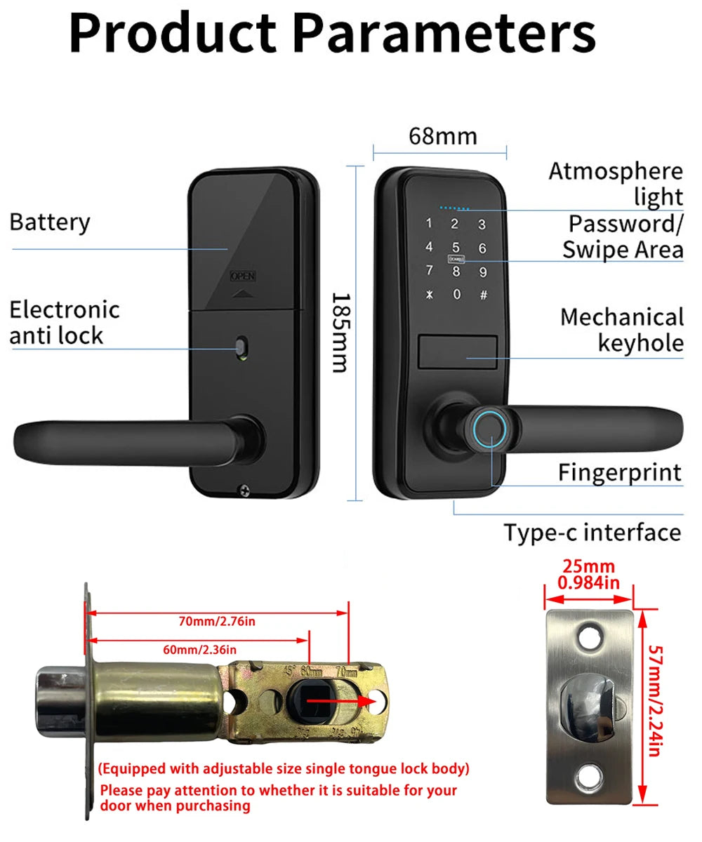 RAYKUBE P13 Smart Biometric Door Lock
