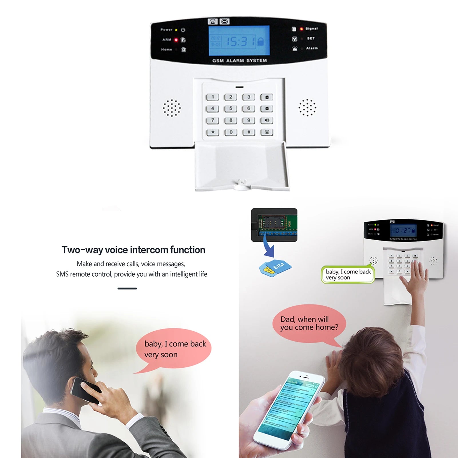 Keypad GSM WiFi Burglar Alarm System