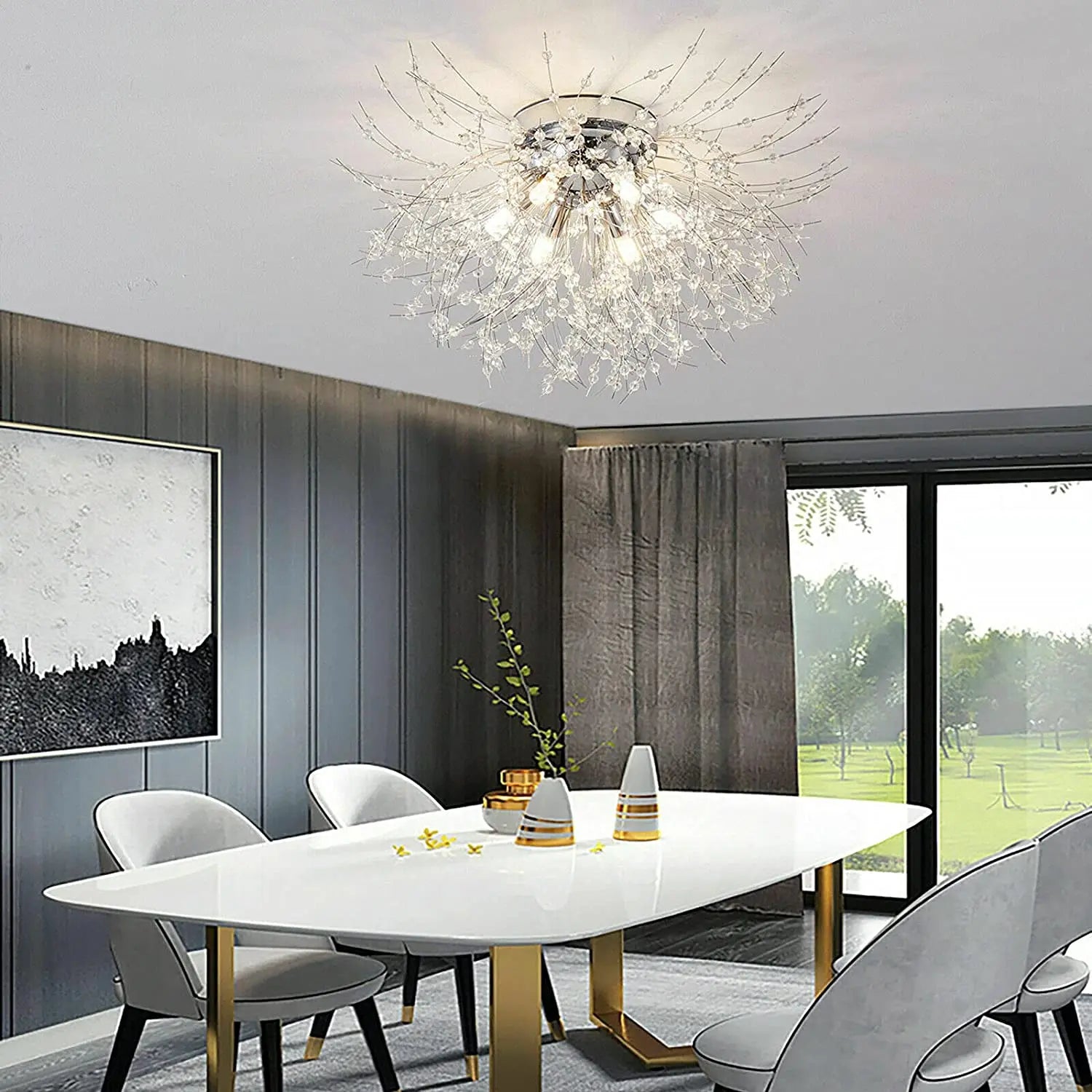 Modern Dandelion Crystal Ceiling Light