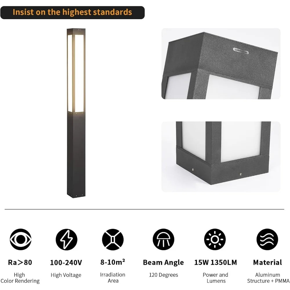 71" Modern LED Bollard Landscape Path Light