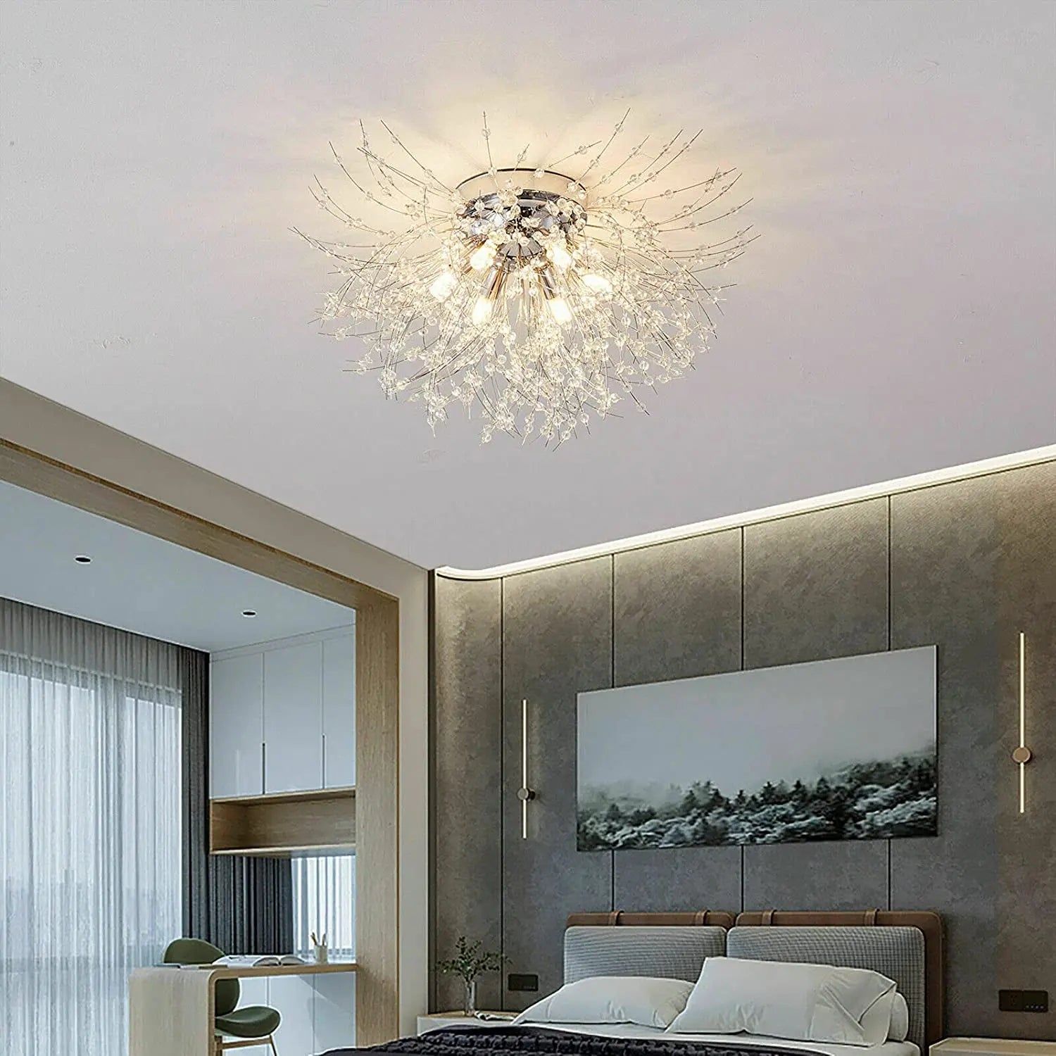 Modern Dandelion Crystal Ceiling Light