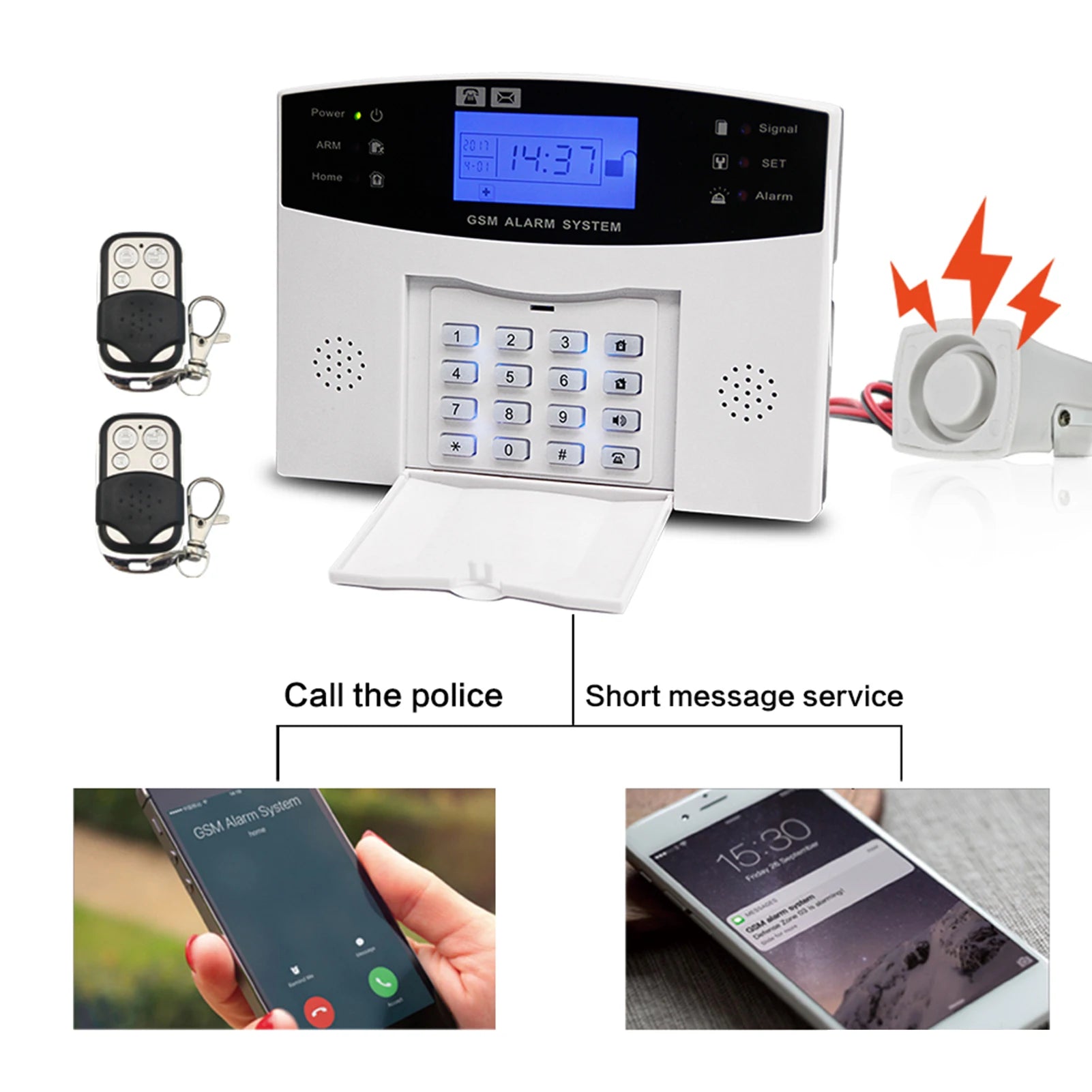 Keypad GSM WiFi Burglar Alarm System