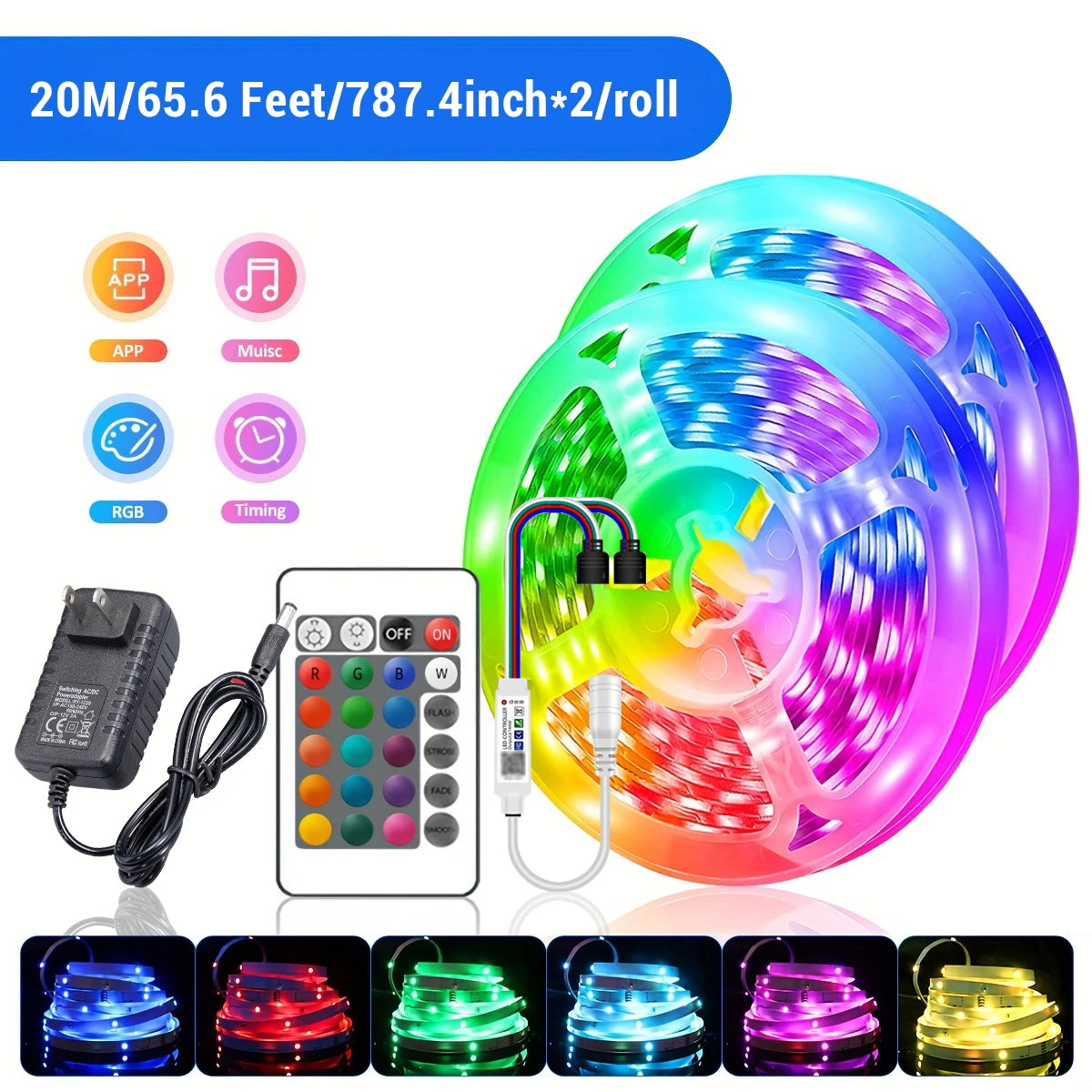 30LEDS/m 5050 RGB LED Strip with Bluetooth App Control