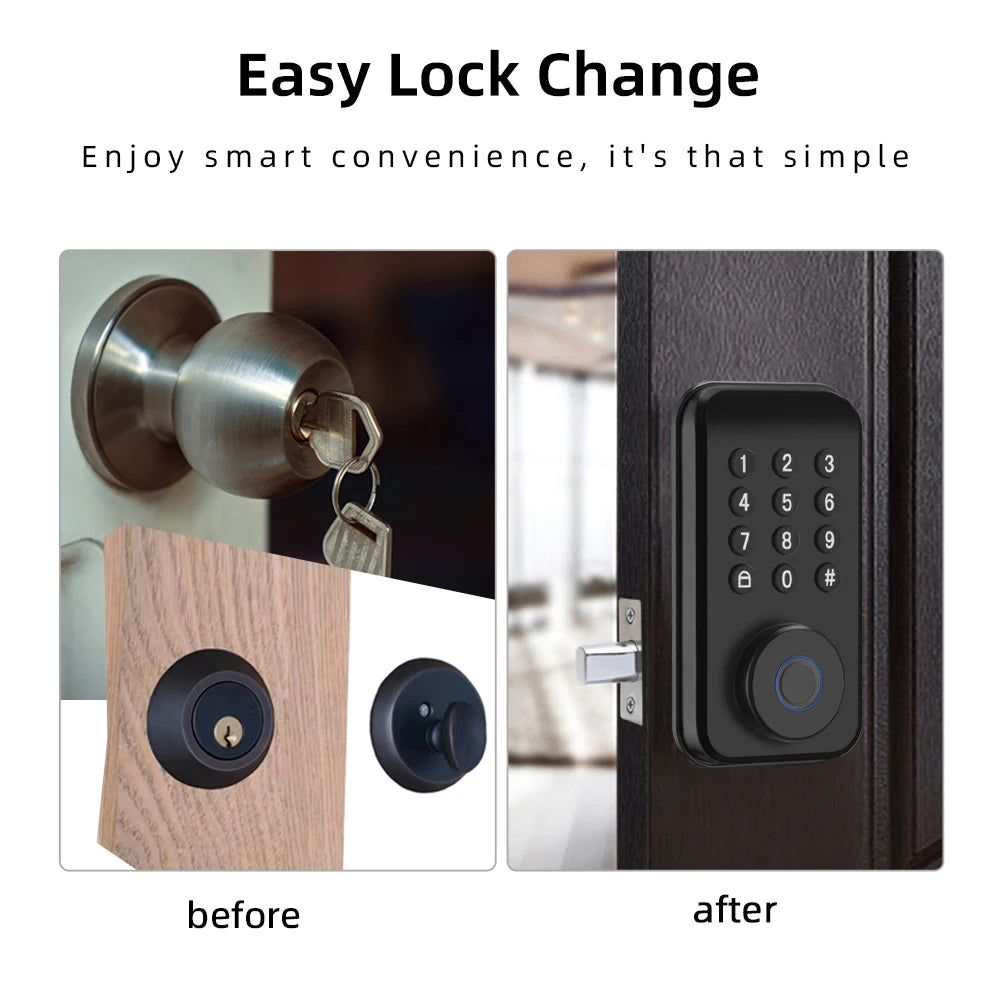 RAYKUBE Smart Fingerprint Deadbolt Lock