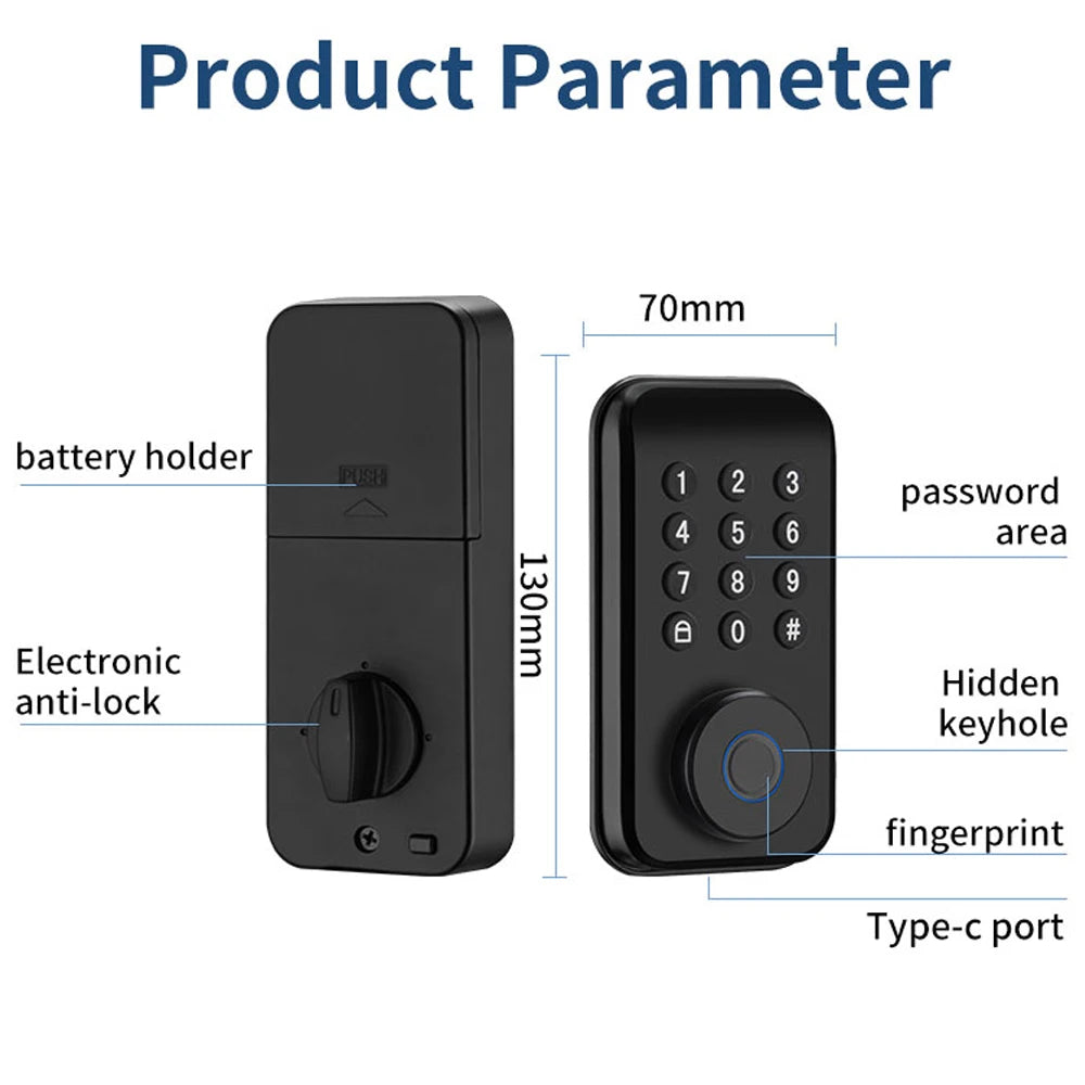 RAYKUBE Smart Fingerprint Deadbolt Lock